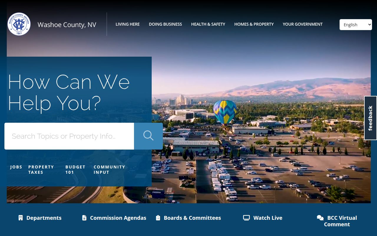 Washoe County Official Website screenshot