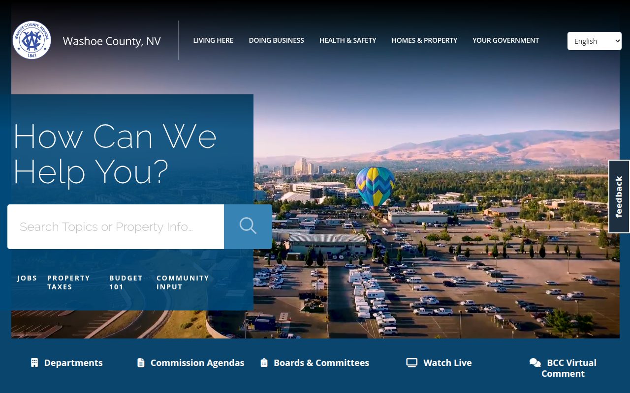 Washoe County Official Website screenshot