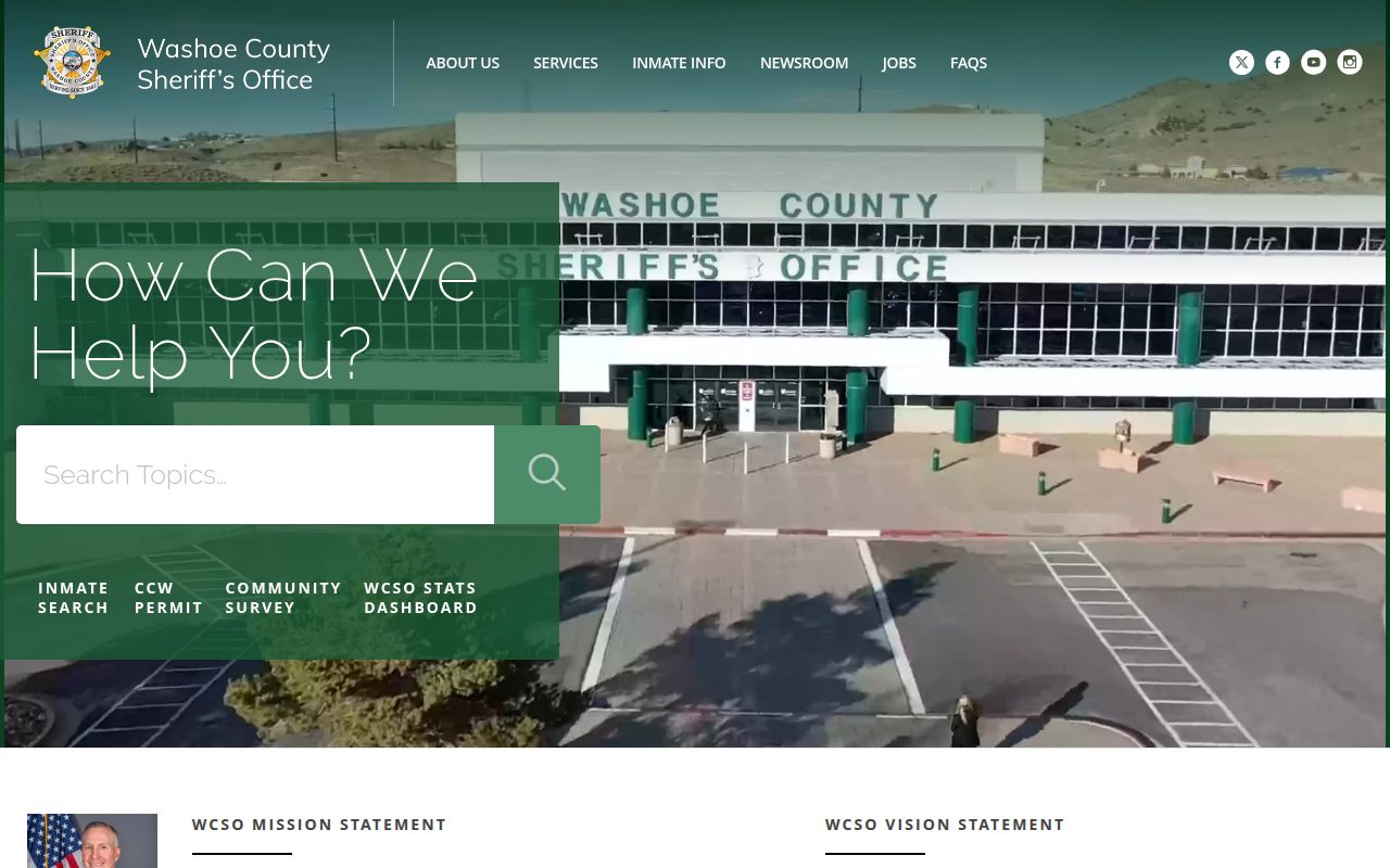 Washoe County Sheriff's Office screenshot