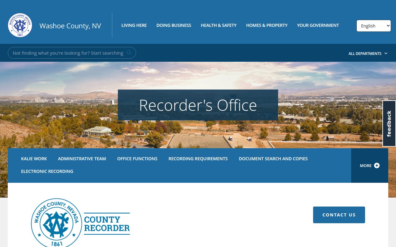 Washoe County Recorder screenshot