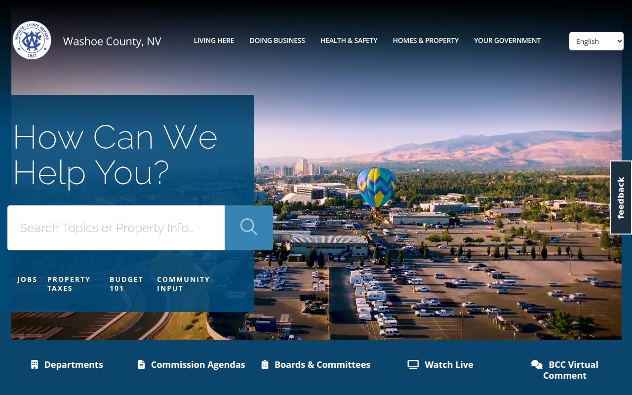 Washoe County Official Website screenshot