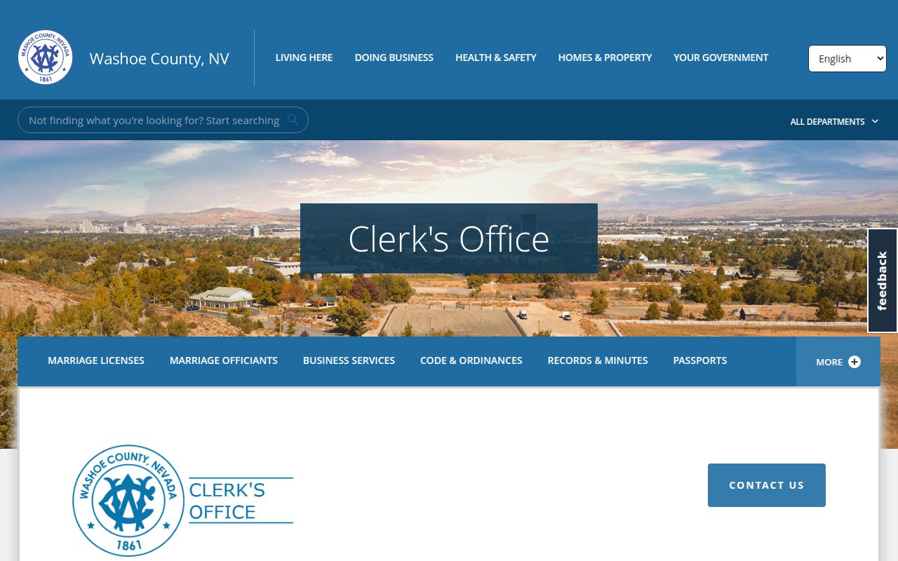 Washoe County Clerk screenshot