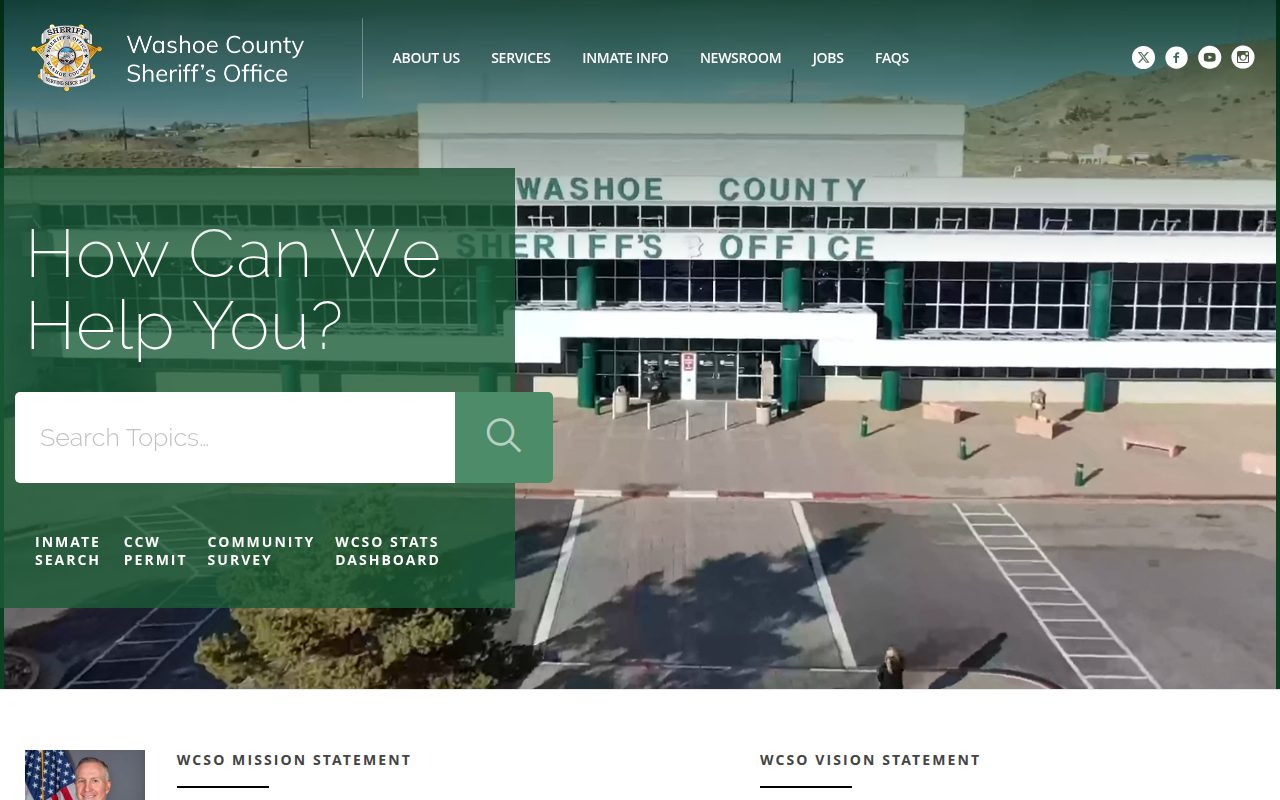 Washoe County Sheriff's Office screenshot